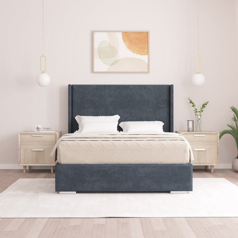 Chelby Upholstered Bed, Kingsize (5'), Charcoal