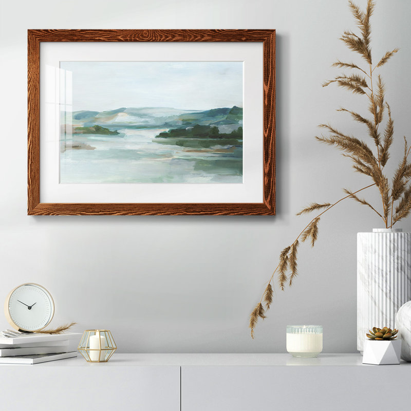 Misty Cove II - Art mural mural mat et encadré sous verre acrylique, grand salon, Érable, H 18 po x l 26 po x P 1,5 po