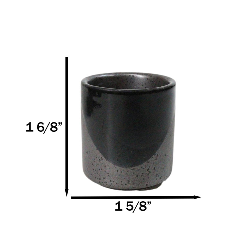 Ensemble de 6 coupes à saké Ochoko Yuzu 1,25 oz en porcelaine moderne noire et gris anthracite