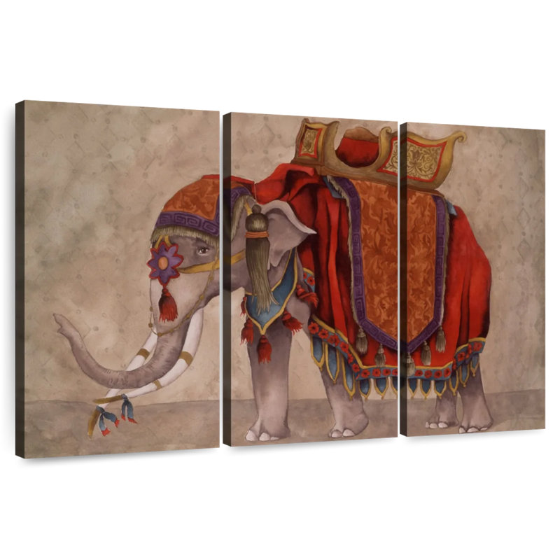 Brampt Ceremonial Elephants I, 20" H x 33" W
