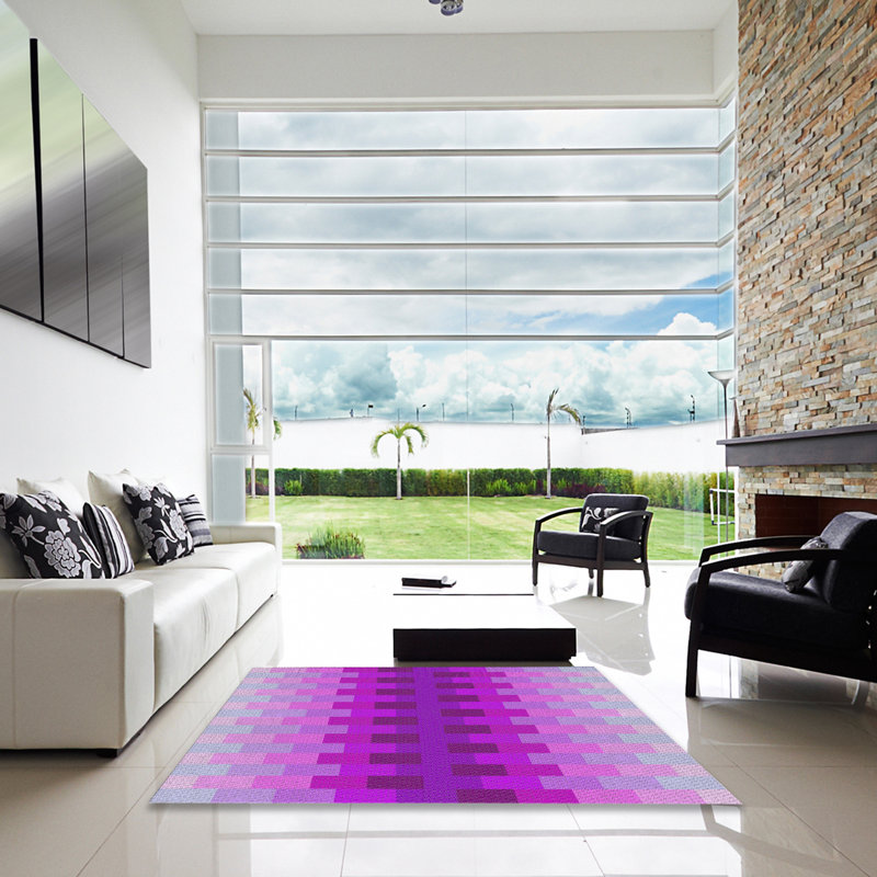 Tapis mauve à motif géométrique Kifer, Carré 5 pi