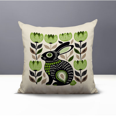Zuko Rabbit Reversible Indoor/Outdoor Square Pillow