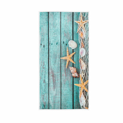 Coastal Bliss Ultra Soft Hand Towels - Rustic Wooden Fishing Net Design, Highly Absorbent 16x30 in for Kitchen, Bath, Guest, and Home Decor