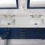 Plateau de meuble-lavabo double 72 po en quartz avec lavabo - pour remplacement de meuble-lavabo, sans armoire