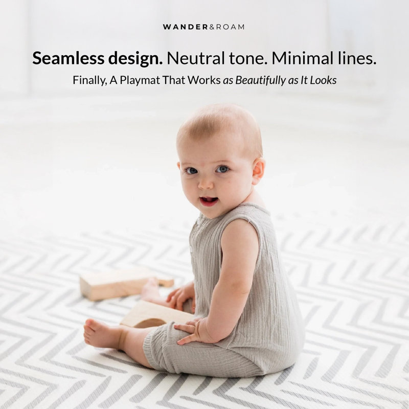 Reversible Dash + Diamond Foam Playmat, Gray