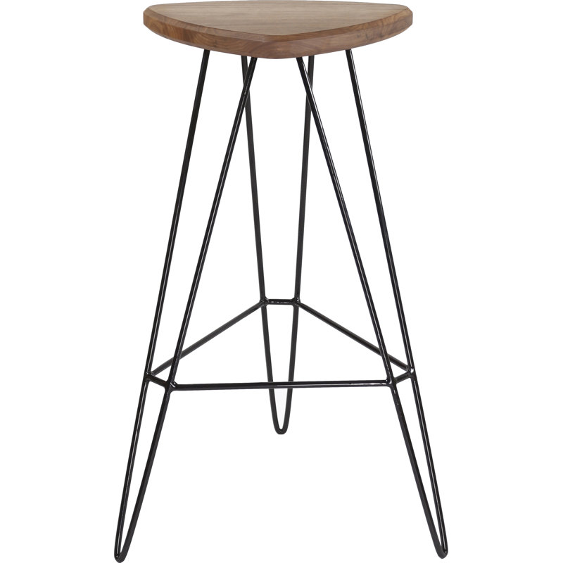 Madison Counter Stool with Metal Frame, American Walnut, Black, Bar Stool (30" Seat Height)