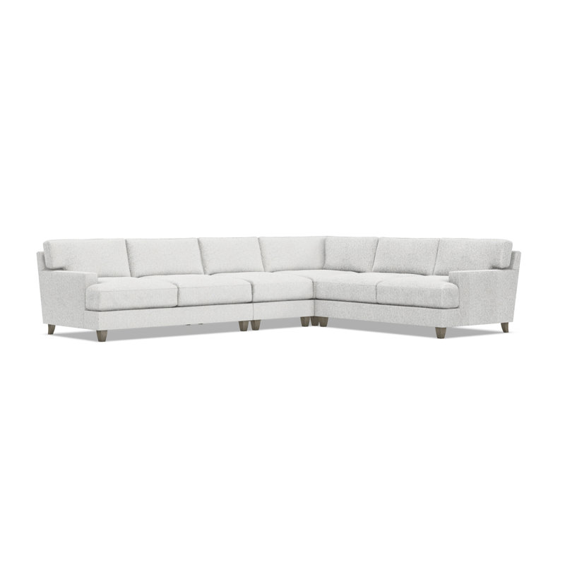 Mila Sectional, White Polyester, 33.5" H x 137" W x 107" D, Right Hand Facing