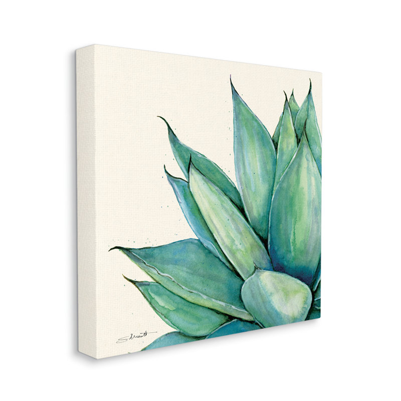 «Green Aloe Plant Succulent» par Stephanie Workman Marrott - impression, H 17 po x l 17 po x P 1,5 po, Toile tendue
