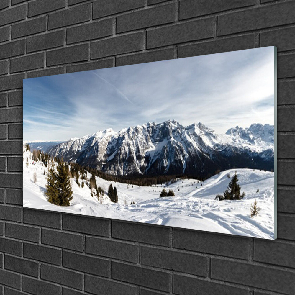 Landscape Mountains - Unframed Photograph on Glass