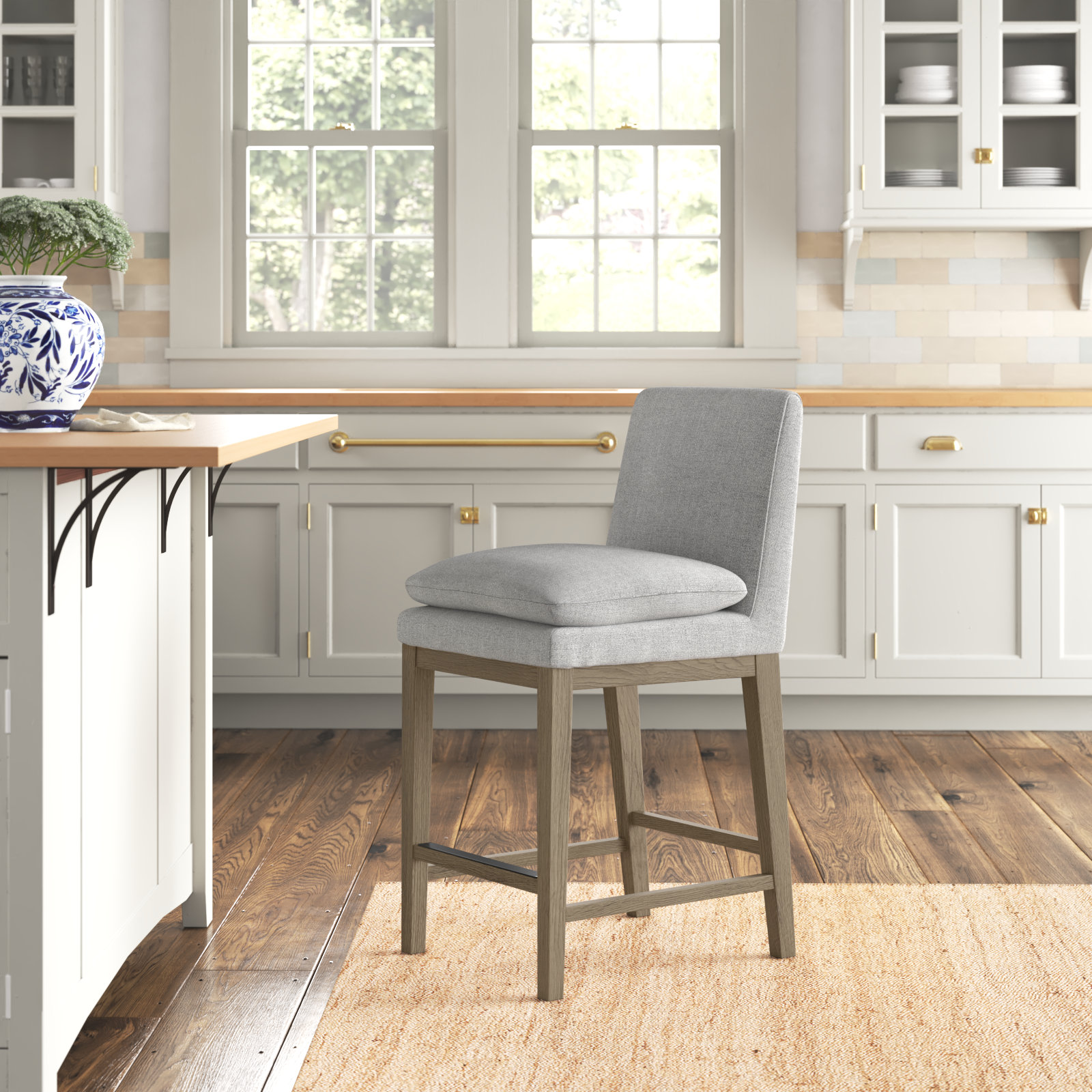 Bethea 26" Bar Stool, Cloud, Graywash