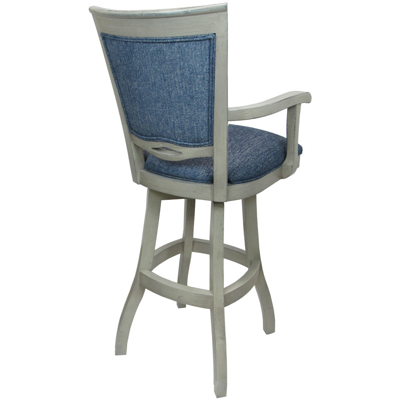 Wala Swivel Upholstered Counter Stool with Solid Wood Frame, Bar Stool (30" Seat Height)