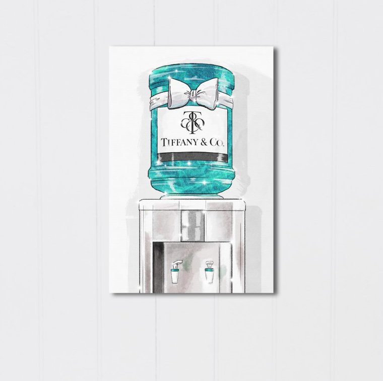 Bijou de watercooler - impression, H 36 po x l 24 po, Toile tendue