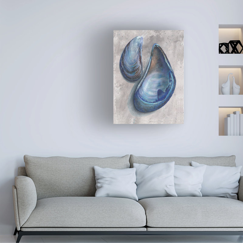 Art sur toile «coquille de moule», H 19 po x l 14 po