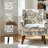 Davey Upholstered Pattern Leaf Linen Blend Tufted Wide Back Armchair with Solid Wood Leg-1897452733