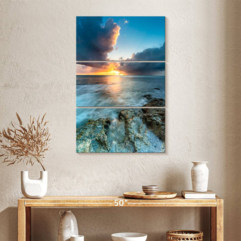 Gillard, coucher de soleil sur la mer des Caraïbes, H 38 po x l 24 po