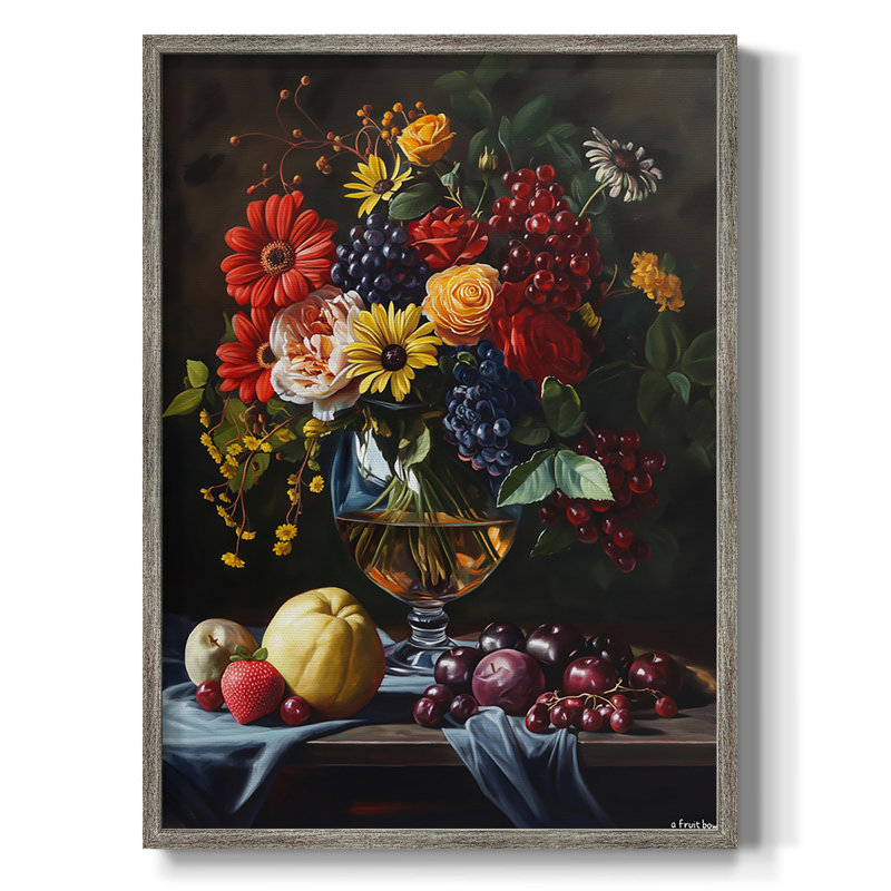 Reproduction encadrée FLORAL Series DCCxxxix - bois massif, H 11 po x l 9 po