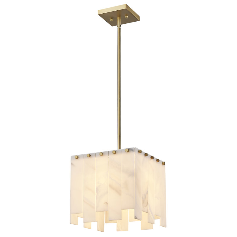 Arrianne 1 - Light Square/Rectangle Pendant, Rubbed Brass