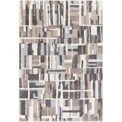 Tapis gris anthracite/taupe/brun