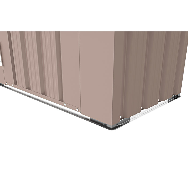 Outdoor Storage Solution: - Rust Galvanized Iron Shed, Waterproof, Lock System, Brown, 50.7Lbs Locker, Iron, With Lock, Simple Style, For Farm And Workplace,