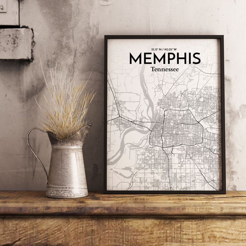 Memphis City Map - No Frame Print, 43.2cm H x 27.9cm W x 0.1cm D