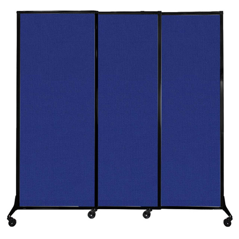 Cloison coulissante à 3 panneaux QuickWall, Bleu royal, H 80 po x l 84 po