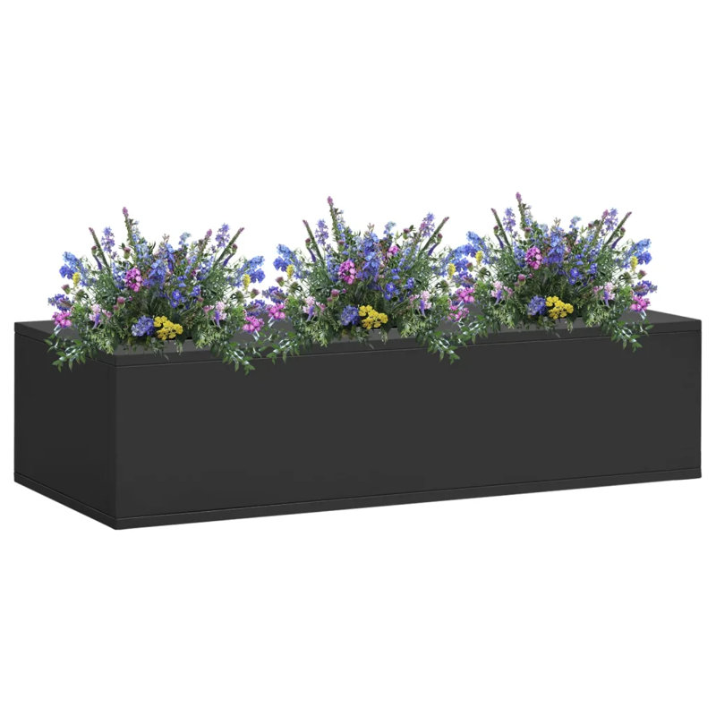 Eleanor-Rose Office flower box in anthracite 90 x 40 x 23cm steel, Anthracite