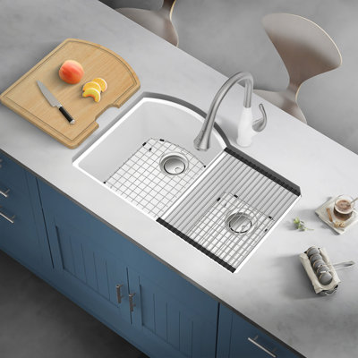 31'' L Double Bowl Granite Kitchen Sink