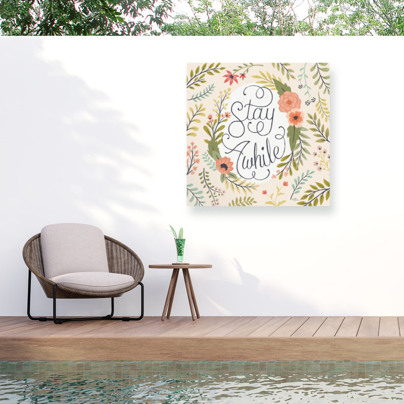 Janelle Penner, toile d'extérieur «Retro Garden II», H 14 po x l 14 po x P 1,5 po