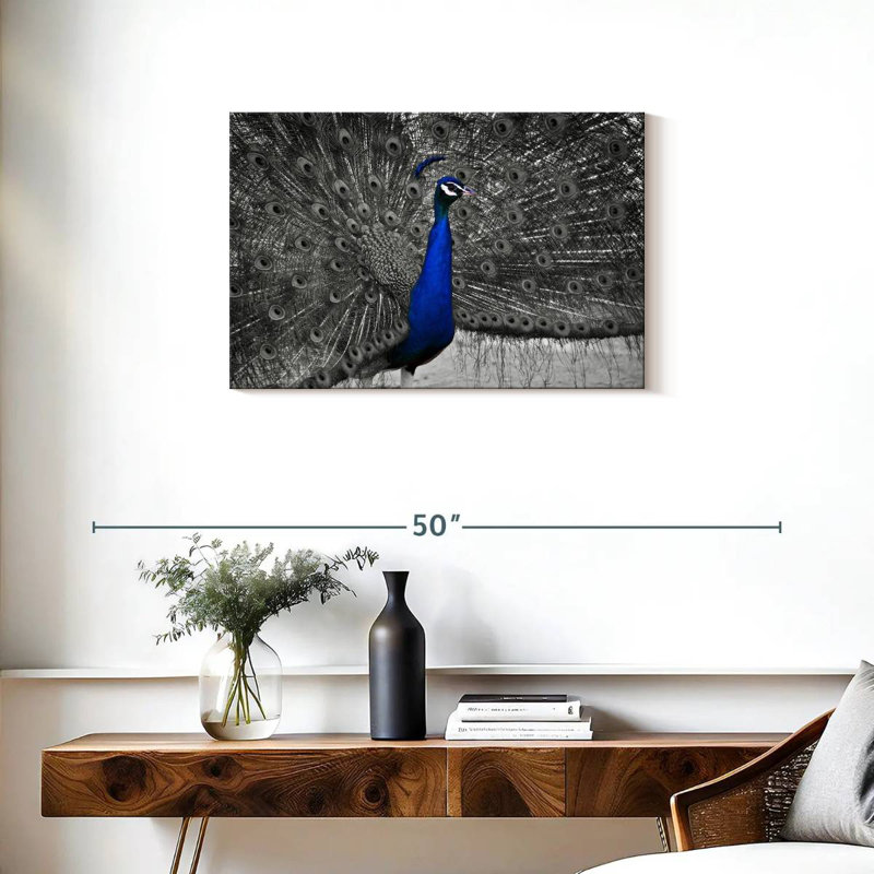 Brampt Peacock Pop, 20" H x 30" W