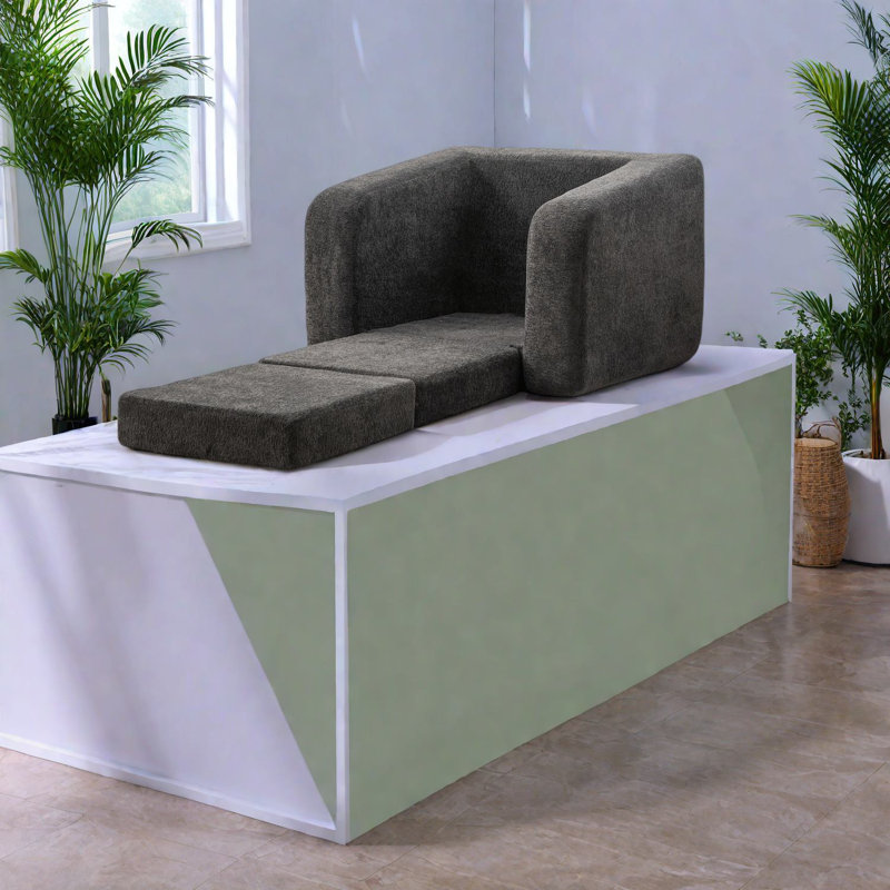 Canapé-lit convertible compact avec tissu chenille pour des espaces de vie élégants
