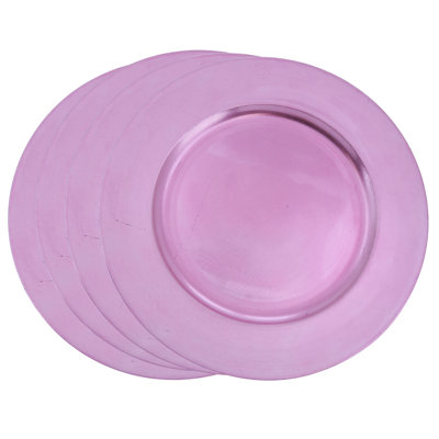 Erris 4 Piece Round Plastic Plates Charger Set