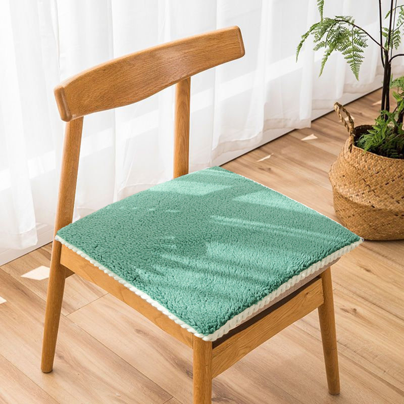 Seat Cushion Chair Cushions Thicken Soft Student Seat Pad Winter Warm Office Chair Sit Mat Non-Slip S, Green