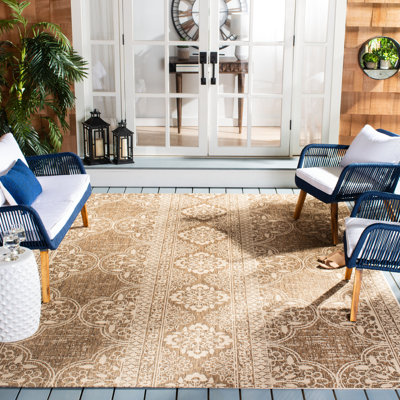 Tapis intérieur / extérieur crème / beige Danya Southwestern