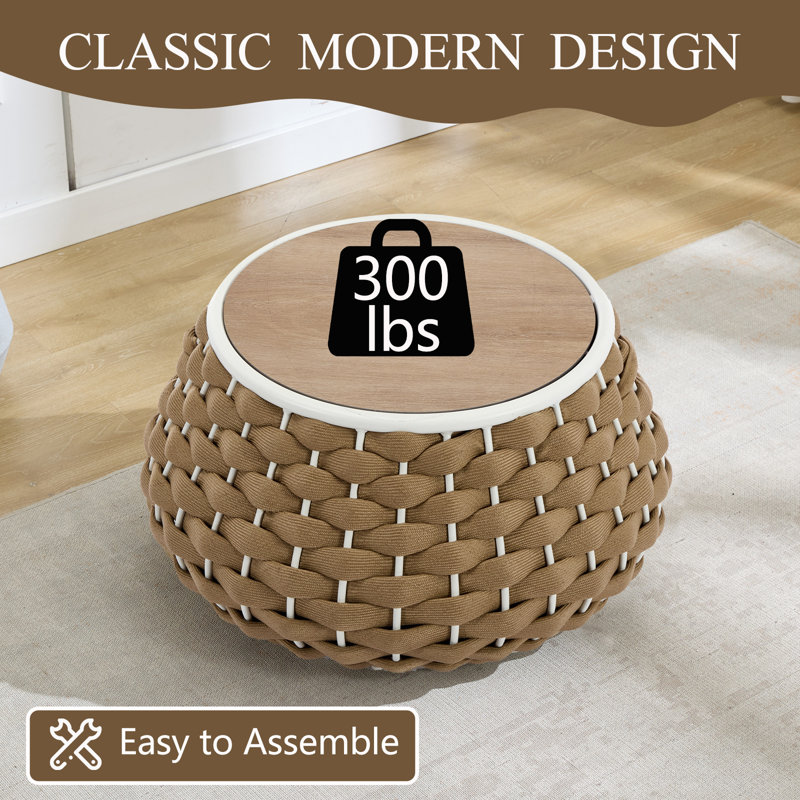 Patio Round  Table, Brown
