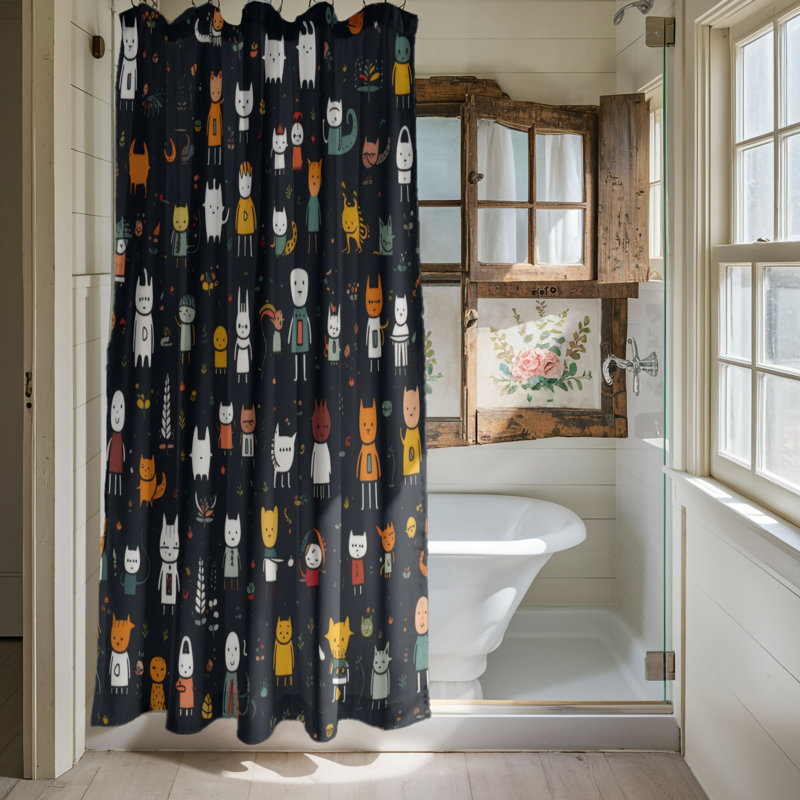 Colorful Cast - Rideau de douche Premium, H 74 po x l 71 po