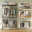 Organisateur de vêtements autoportant robuste - Tablettes grillagées réglables à 3 niveaux - Tringles de suspension doubles - Rangement portatif à roulettes pour chambre ou salle de lavage - Noir