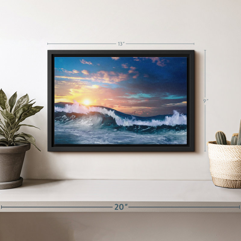 Nature «Splashing Sea Waves Wall Art», H 9 po x l 13 po