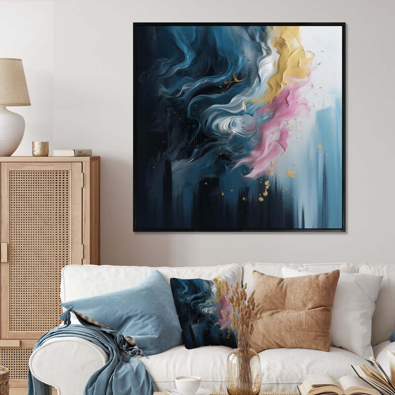 Somer rose et bleu explorant l'invisible I, Cadre photo noir, H 24 po x l 24 po x P 1 po