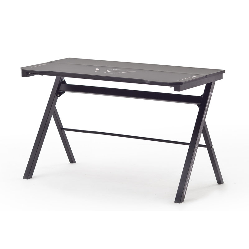 Glass Top Metal Base Computer Desk