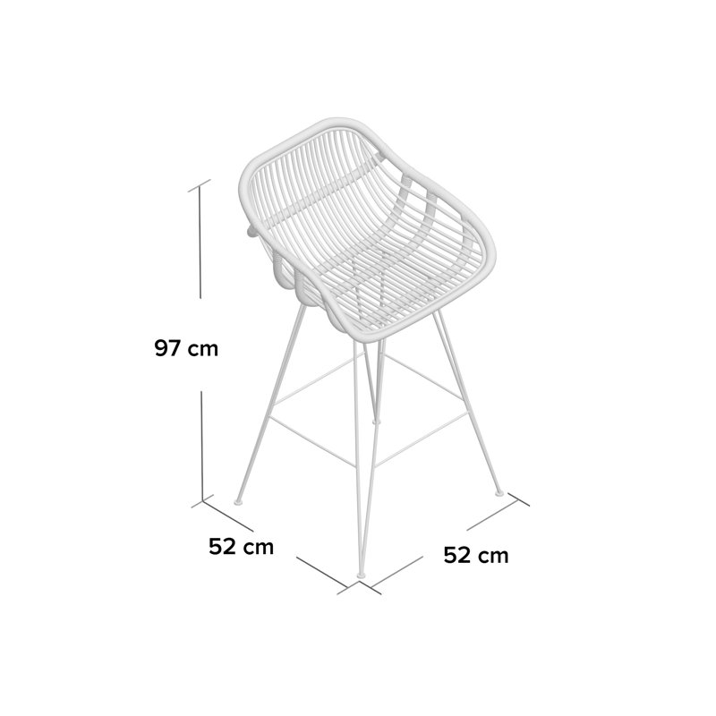Beaconsfield Counter Stool with Metal Frame, Beige