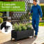 Jardinière en métal avec treillis et roues, H 73 po x l 47 po x P 15 po, jardin surélevé avec écran d'intimité pour plantes grimpantes, patio et terrasse