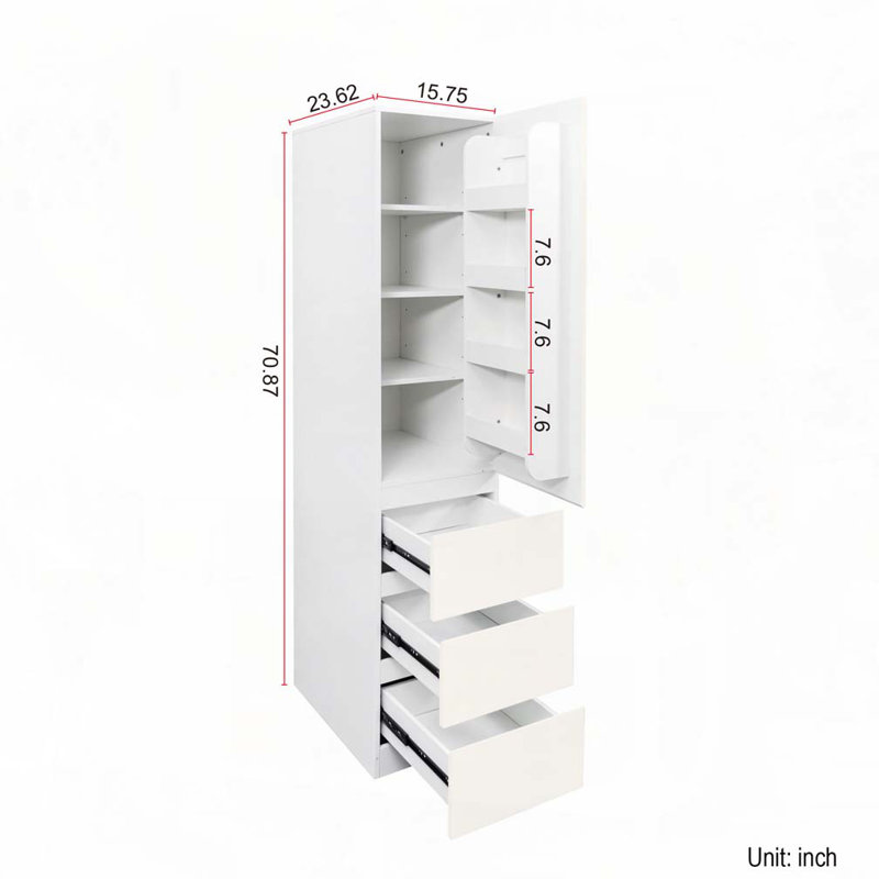 Grande armoire de rangement pour garde-manger - Garde-manger moderne minimaliste avec portes, tablettes et tiroirs