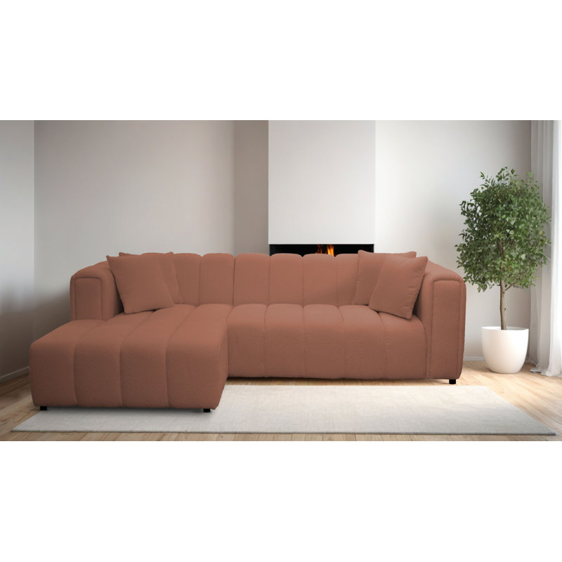Oheneba 3 Seater Corner Sofa , Left Hand Facing, Red