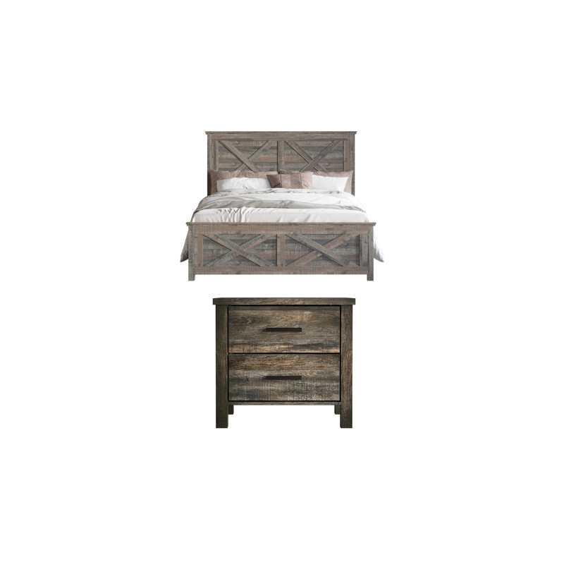 Ensemble de chambre avec table de chevet Mader