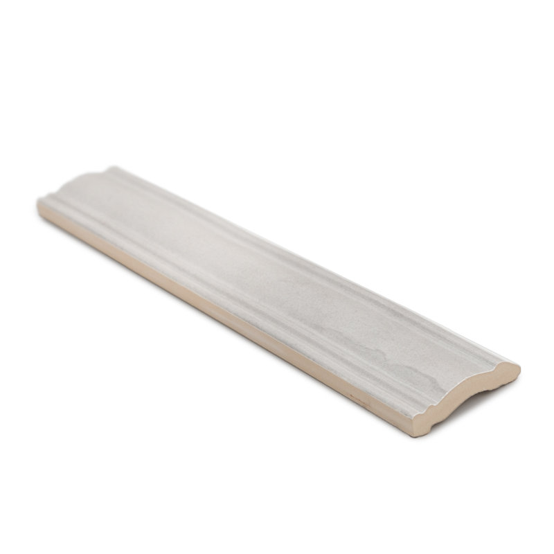 Rail de chaise en céramique polie 3 po x 12 po Waverly, gris