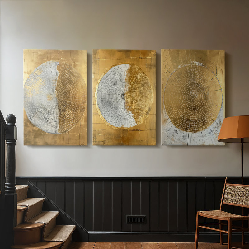 Série ABSTRACT CCXIX - Toile tendue sur mesure - 3 pièces, H 12 po x l 24 po