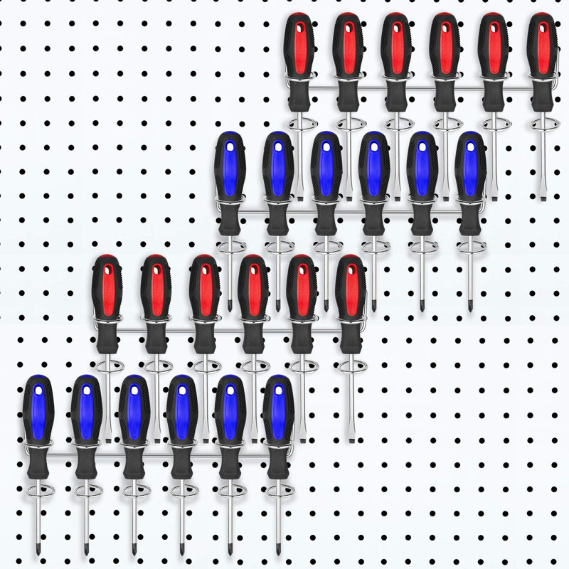 Pin board screwdriver support - 2 sets of multi-tool organizer