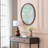30" Round Carved Wooden Frame Accent Wall Mirror, Brown Decorative Mirror for Bathroom Vanity, Modern Farmhouse Hanging Wall Decor-1510695506