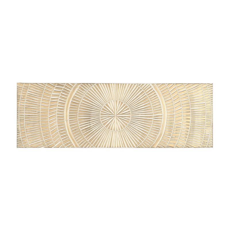 Décoration murale géométrique en bois sculptée à la main, Or, H 35,7 po x l 11,8 po x P 1,1 po