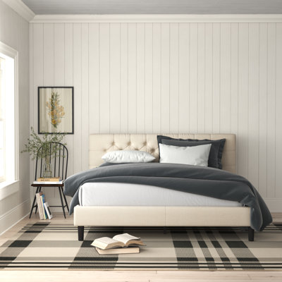 Zinus Tufted Upholstered Platform Bed